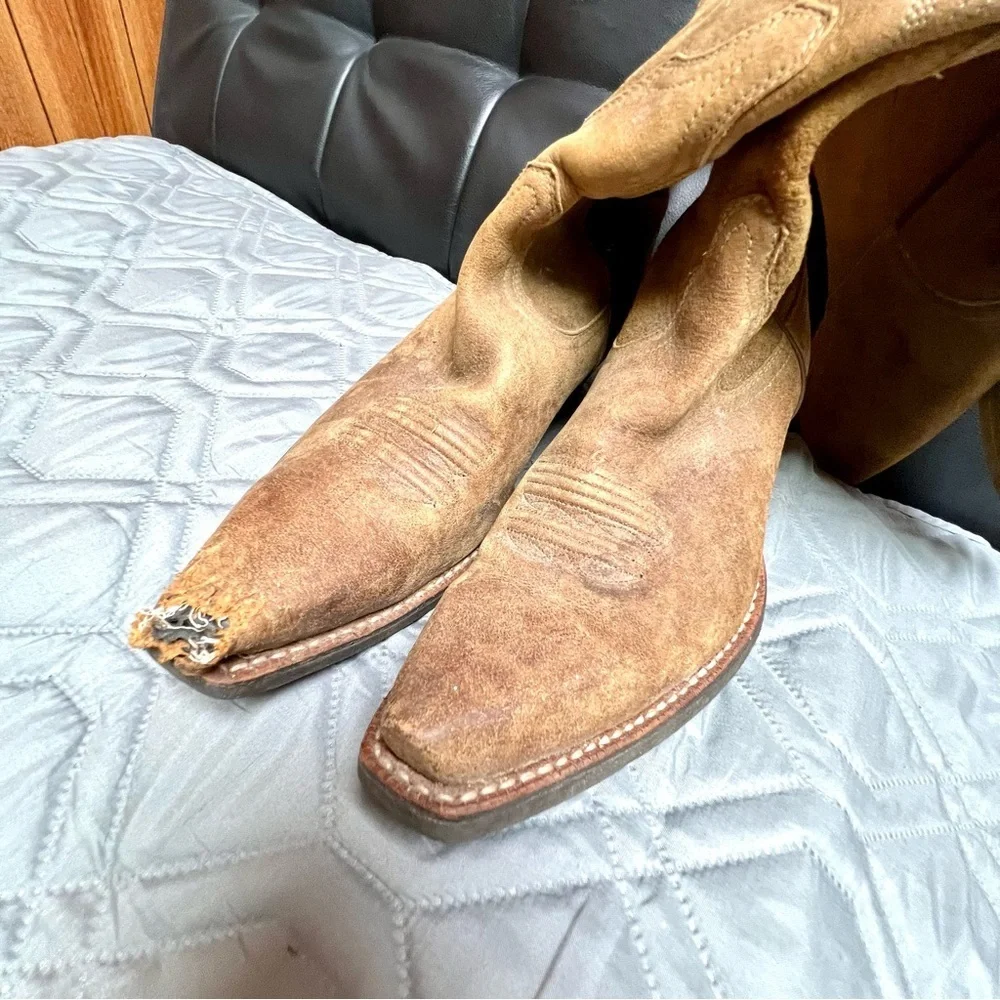 Ariat FLAWED Murrieta Knee-High Leather Cowboy Boots western barn boho women 7.5
